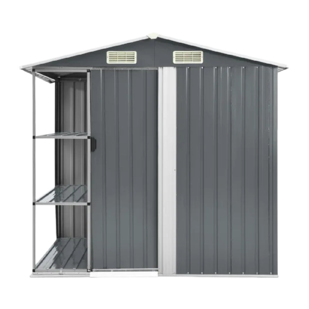 Garden Storage Shed for Outdoor Use in Galvanized Steel - 150 x 200 x 120