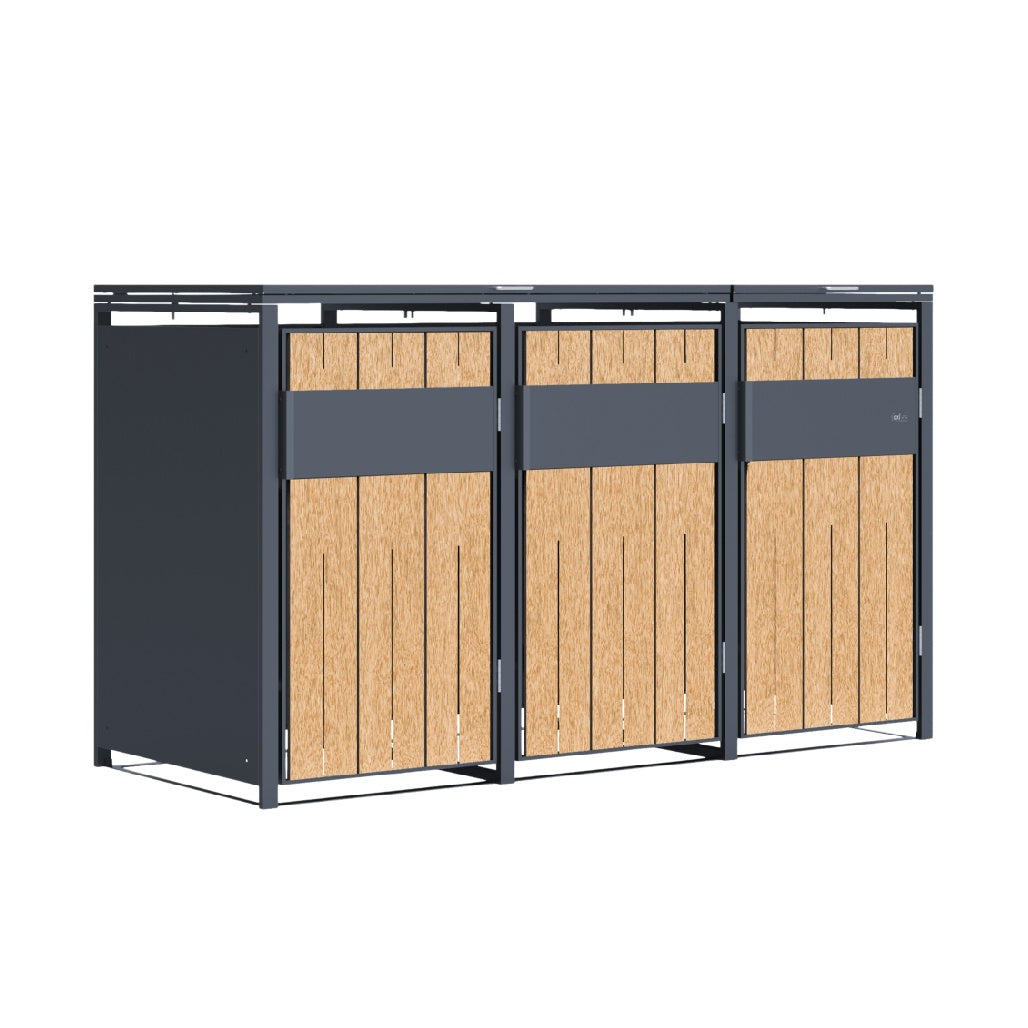 Outdoor Storage Cabinet for Garden Use in Metal and Wood - 120 x 50 x 80