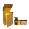 Outdoor Storage Unit for Waste Bins in Wooden Construction - 80 x 60 x 100