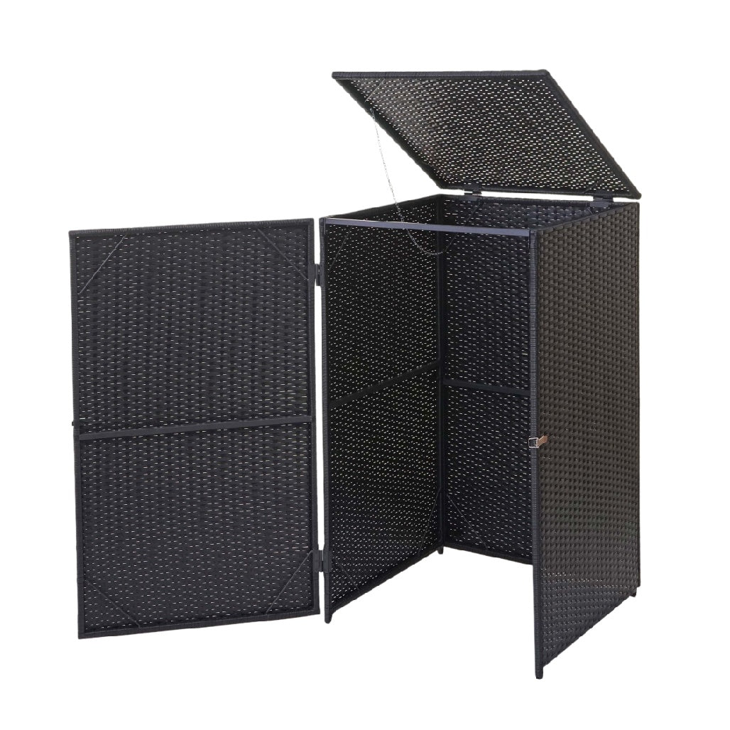 Outdoor Storage Cabinet for Garden in Woven Plastic - 90 x 45 x 110