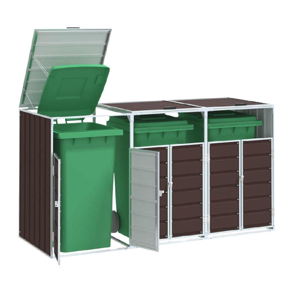 Garden Waste Storage Unit for Outdoor Use Made of Metal - 150 x 60 x 120